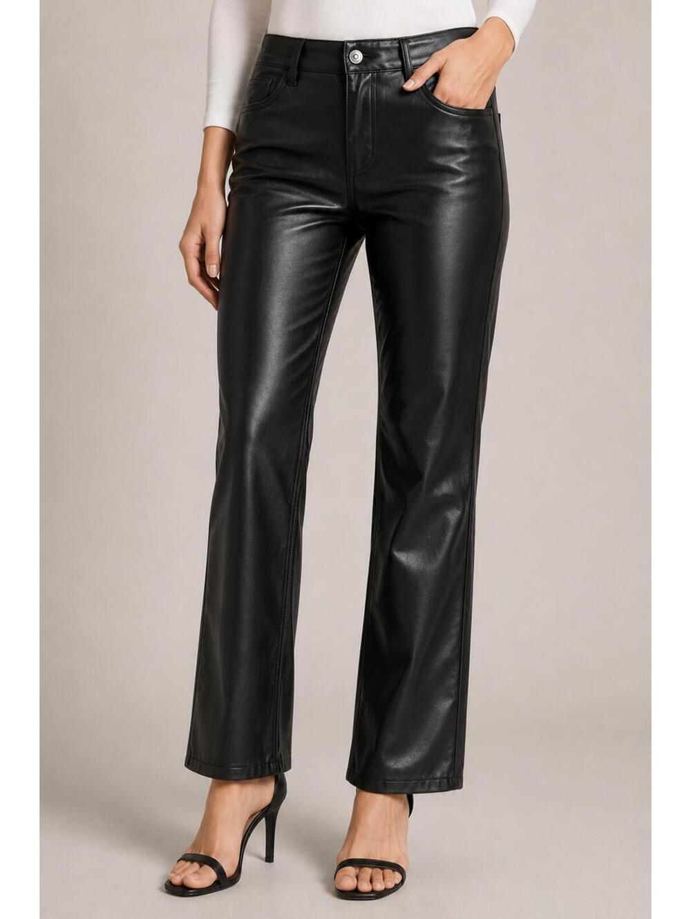 NWT 7 For All Mankind Black Faux Leather Pants Size 28